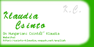 klaudia csinto business card